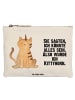 Mr. & Mrs. Panda Schminktasche Einhorn Katze mit Spruch in Weiß