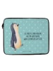 Mr. & Mrs. Panda Laptoptasche Pinguin mHerzieren mit Spruch in Türkis Pastell