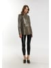 faina Damen Lederhemd in Beige Schlange