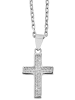 Adeliás Damen Anhänger – Kreuz Kreuzanhänger aus 925 Silber mit Zirkonia in silber