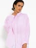 SASSYCLASSY Ultra Oversize Musselin Bluse in Pink, Weiß