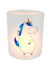 Mr. & Mrs. Panda Kerzenhalter Glas Einhorn Mann ohne Spruch in Transparent