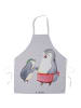 Mr. & Mrs. Panda Kochschürze Pinguin mit Kind ohne Spruch in Grau Pastell