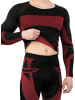 normani 2 x Thermooberteil Langarm Shirt Skiunterwäsche für Herren in Schwarz/Rot
