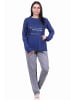 NORMANN Pyjama langarm Schlafanzug Sterne - 70728 in dunkelblau