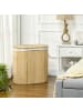 HOMCOM Wäschekorb-62,5L x 37B x 60,5H cm-Naturholz