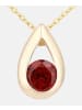 Diamant L'éternel Halskette mit Anhänger aus 375 Gelbgold mit Granat