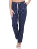 NORMANN Damen Pyjama Hose lang Mix & Match in marine