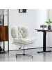 HOMCOM Bürostuhl-65L x 65B x 84-94H cm-Cremeweiß