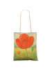 Mr. & Mrs. Panda Henkeltasche Blume Mohnblume Design ohne Spruch in Weiß