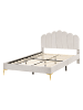 Beliani Doppelbett SAUVIAN in Weiß/Gold - (W) 125 x (H) 98 x (L) 207 cm