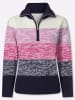 Sieh an! Troyer-Pullover in magenta-marine-gemustert