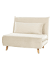 Beliani Schlafsofa SETTEN in Weiß/Braun - (W) 104 x (H) 82 x (L) 90 cm