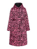 faina Damen Langer Steppmantel in Pink Zebra