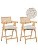 Beliani 2-tlg Barhocker AVA in Beige/Braun