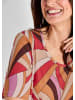 GOLDNER Shirt in rot / orange / beige / gemustert