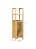 Kleankin Badezimmerschrank-32,9L x 29,9B x 120H cm-Naturholz