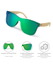 styleBREAKER Nerd Sonnenbrille in Hellbraun / Blau verspiegelt