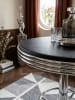KADIMA DESIGN American Diner Bartisch rund Ø60cm Aluminium Kunstlederbezug Retro