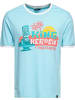 King Kerosin T-Shirt "Contrast T-Shirt Tiki Surfers" in Blau