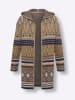 Sieh an! Strickjacke in camel-marine-gemustert