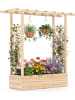 COSTWAY Blumenkasten mit Rankgitter 110x35x114 cm in Beige