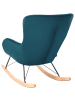 Beliani Schaukelsessel ELLAN in Blau/Schwarz/Braun - (W) 71 x (H) 97 x (L) 90 cm