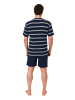 NORMANN Kurzarm Schlafanzug Pyjama Shorty Streifen - 84461 in marine
