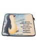 Mr. & Mrs. Panda Hülle Laptop Pinguin mHerzieren Design mit Spruch in Weiß