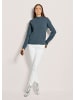 MADELEINE Kaschmir-Pullover mit Pointelle-Muster in stahlblau