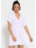 SASSYCLASSY Musselin Kleid mit Bindetails in Weiß