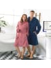 Erwin Müller Velours-Frottier Unisex-Bademantel mit Kapuze Heidenheim in marine