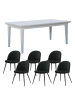 ebuy24 Essgruppe Venedig (7-teilig) Schwarz 95 x 276 cm