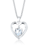 Elli DIAMONDS  Halskette 925 Sterling Silber Herz in Weiß