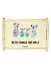 Mr. & Mrs. Panda couchtablett Koala Familie zwei mit Spruch in Gelb Pastell