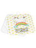 Mr. & Mrs. Panda 2er Set Topflappen  Einhorn Regenbogen mit Spruch in Weiß