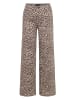 Zero  Leohose mit weitem Bein in Beige/Brown
