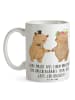 Mr. & Mrs. Panda Trinktasse Unschlagbares Brautpaar mit Spruch in Weiß
