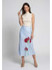 Usha Women Skirt in light blue rose
