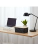 relaxdays 3 x Aufbewahrungsbox in Schwarz/ Natur – (B)25,5 x (H)10,5 x (T)18 cm