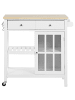 Beliani Servierwagen GENOA in Weiß/Braun - (W) 80 x (H) 88 x (L) 43 cm