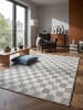 KADIMA DESIGN Teppich Kurzflor waschbar AFTON skandinavisch Wohnzimmer Diele in Natur-Blau