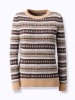 WITT WEIDEN Jacquard-Pullover in camel-sesam-gemustert