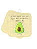 Mr. & Mrs. Panda Potholder Avocado Glücklich mit Spruch in Gelb Pastell