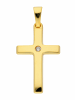 Adeliás 333 Gold Kreuz Anhänger mit Zirkonia in gold