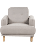 Beliani Sessel TUVE in Beige/Heller Holzfarbton - (W) 88 x (H) 85 x (L) 90 cm