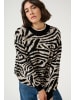 Kaffe Strickpullover KAwilma Regular fit in Black/Feather G. Animal Knit
