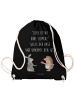 Mr. & Mrs. Panda Beutel Hase Igel mit Spruch in Schwarz