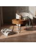 KADIMA DESIGN Couchtisch | Sheesham Massiv, Schubladen, Vintage, Rund