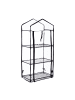 relaxdays Balkongewächshaus in Schwarz/ Transparent - (B)59 x (H)126 x (T)37 cm
